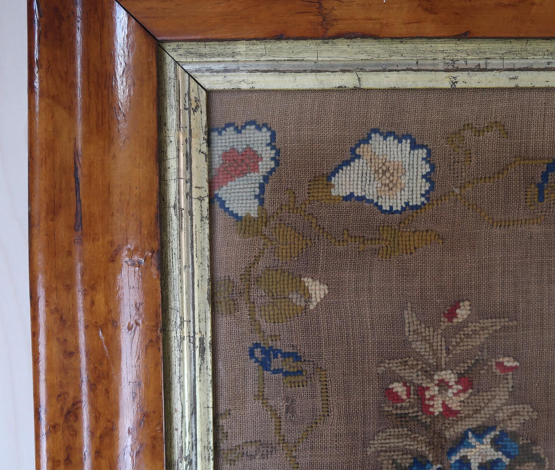 Folk Art Large Antique Sampler by Elizabeth Deuxberry, Dated 1846. For Sale