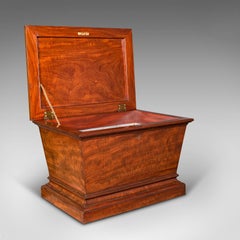 Large Antique Sarcophagus Cellarette, English, Mahogany, Wine Cooler, Regency