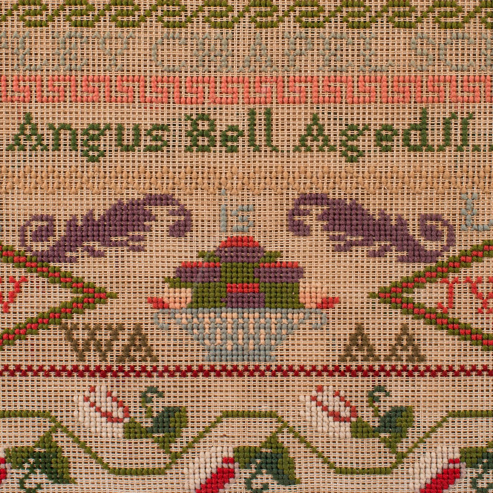 Gran Muestrario Antiguo Escolar, Inglés, Punto de Aguja, Cartel Político, Victoriano en venta 4