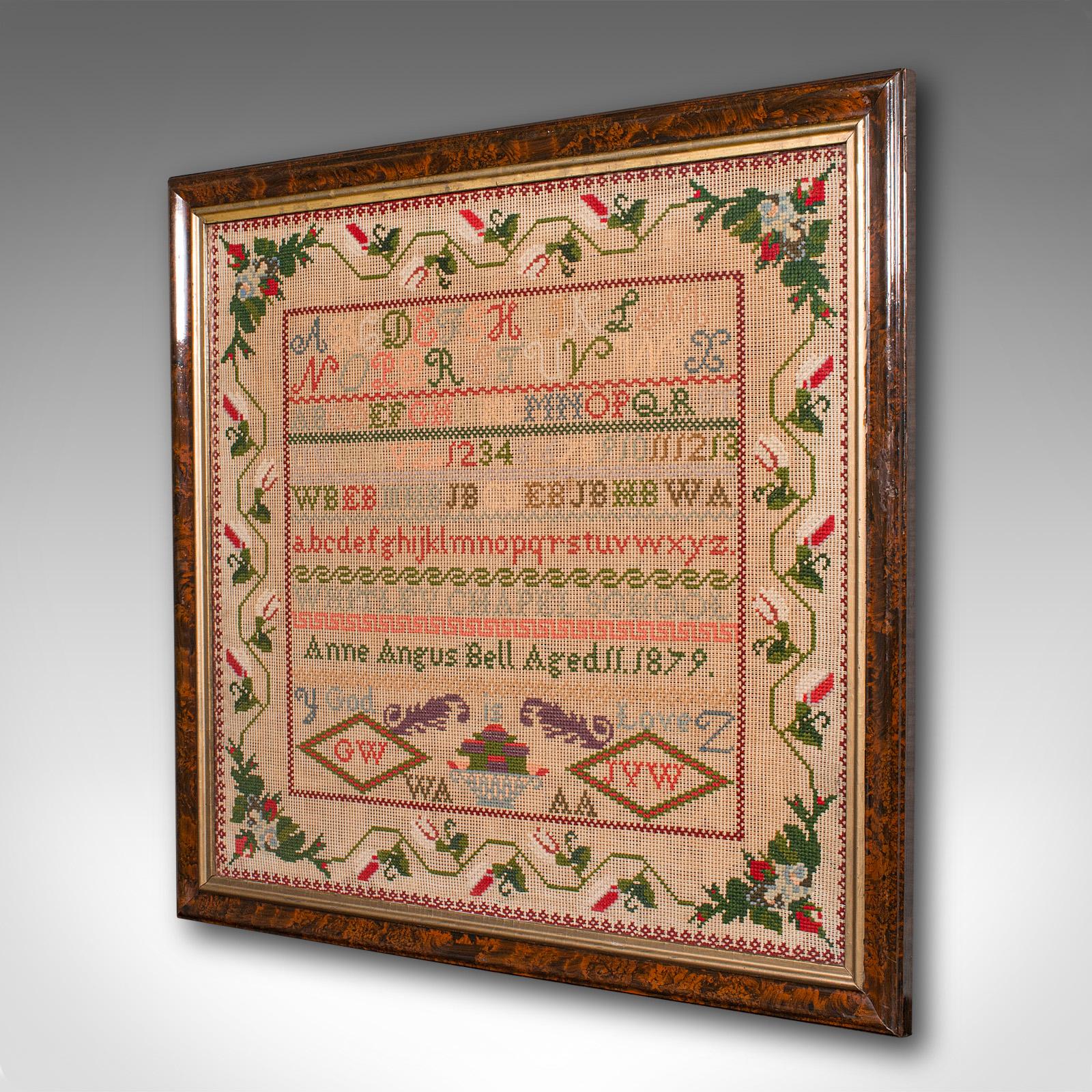 Gran Muestrario Antiguo Escolar, Inglés, Punto de Aguja, Cartel Político, Victoriano en Bueno estado para la venta en Hele, Devon, GB
