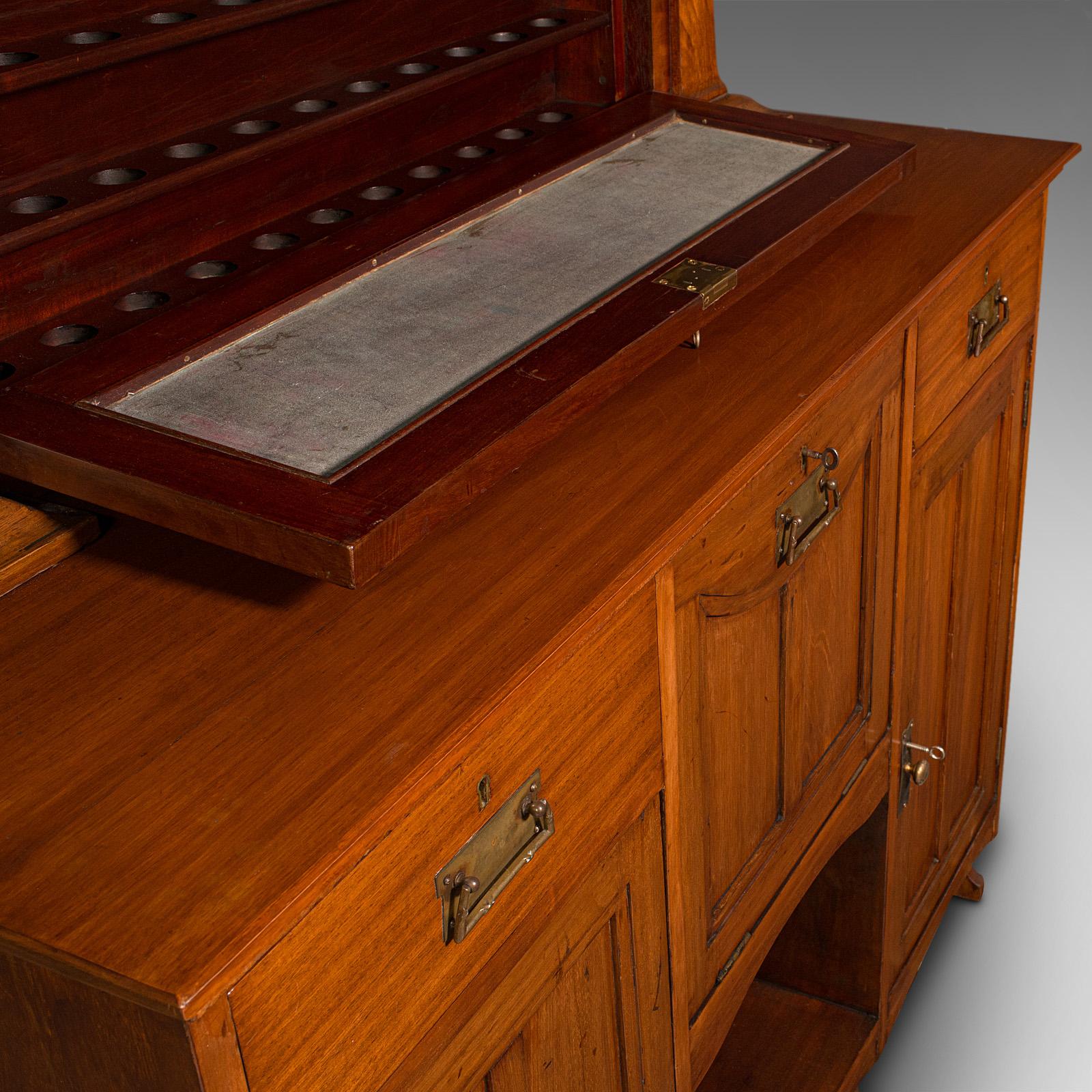 Large Antique Score Cabinet, English Walnut, Billiard, POOL, Thurston, Edwardian For Sale 4