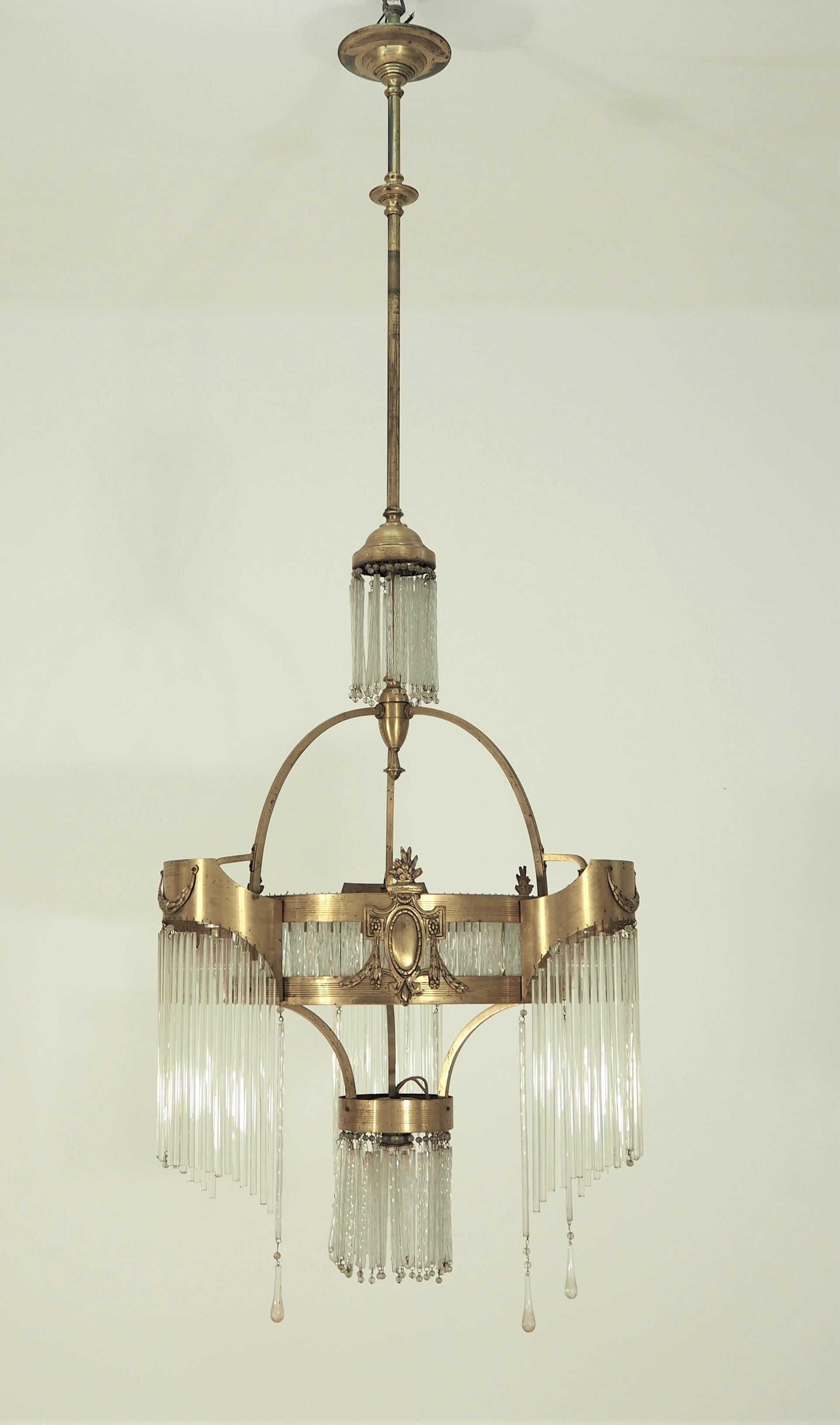 Early 20th Century Large Antique Secession Chandelier