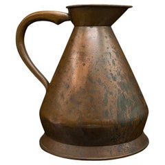 Gran Jarra Antigua para Servir, Inglesa, Cobre, Aguamanil de 2 Galones, Victoriana, Circa 1880