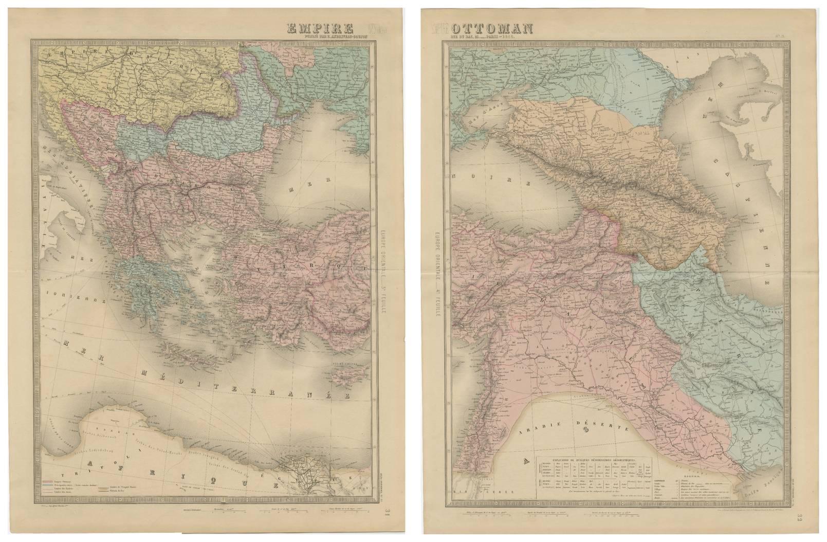Gran conjunto antiguo de mapas del Imperio Otomano - Europa y Asia con sorprendente detalle, 1868 en venta 4