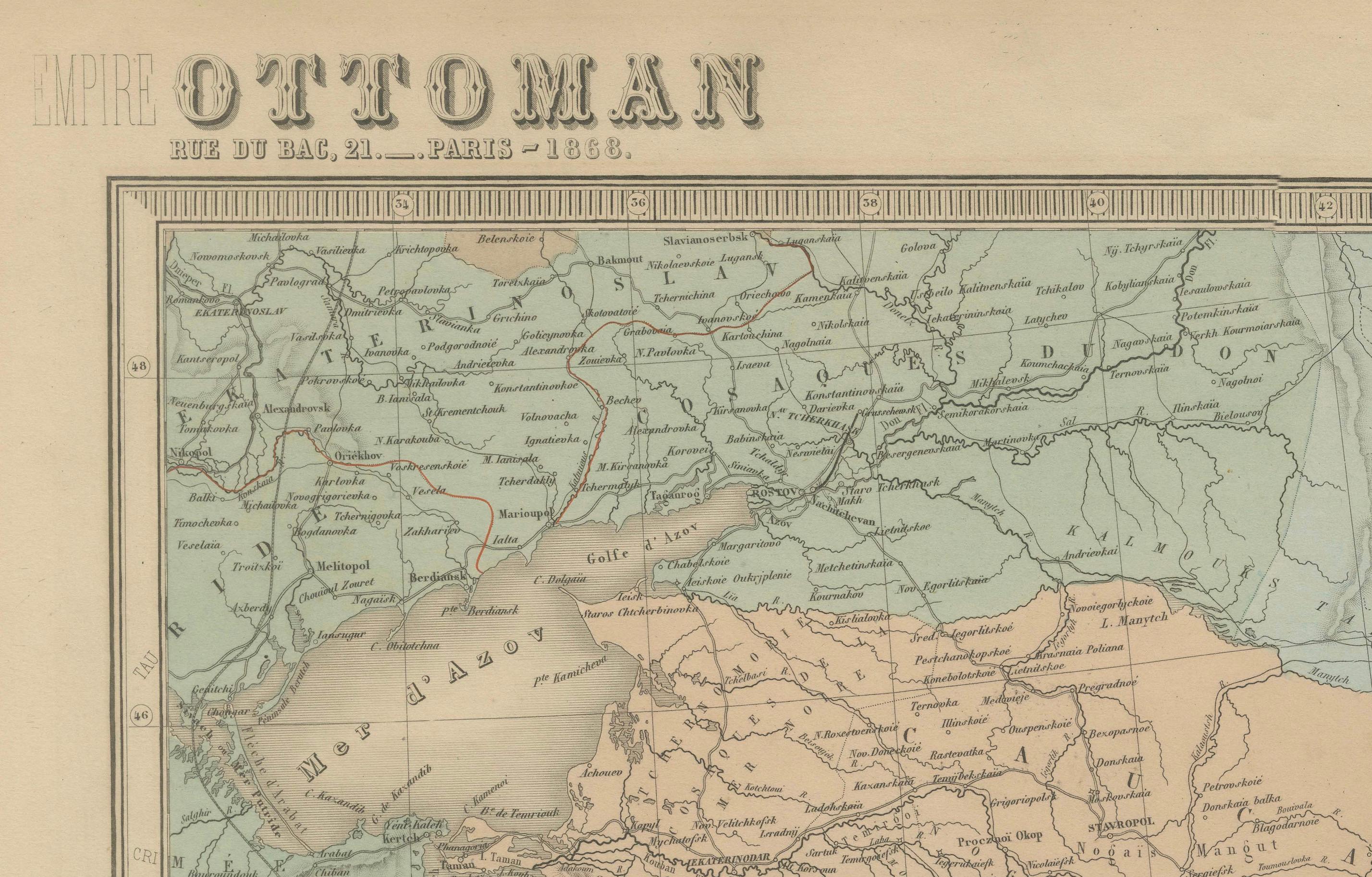 Gran conjunto antiguo de mapas del Imperio Otomano - Europa y Asia con sorprendente detalle, 1868 siglo XIX en venta