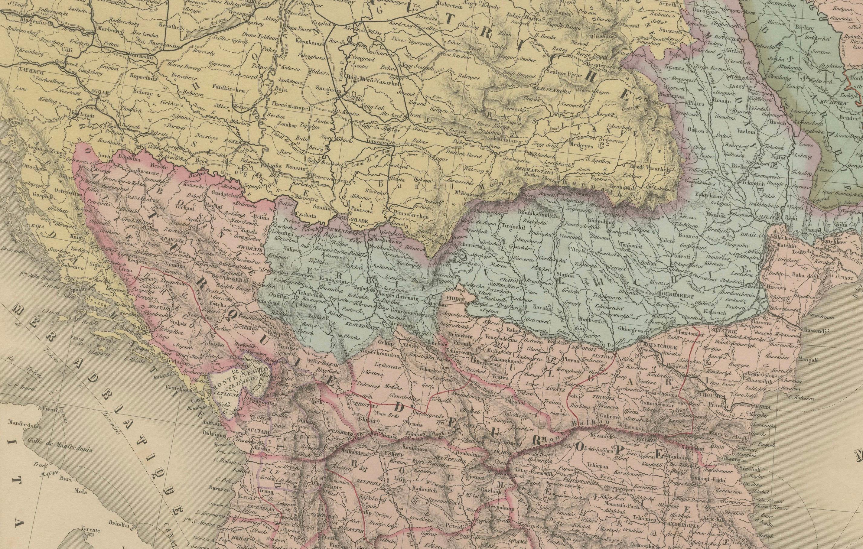 Gran conjunto antiguo de mapas del Imperio Otomano - Europa y Asia con sorprendente detalle, 1868 en venta 1