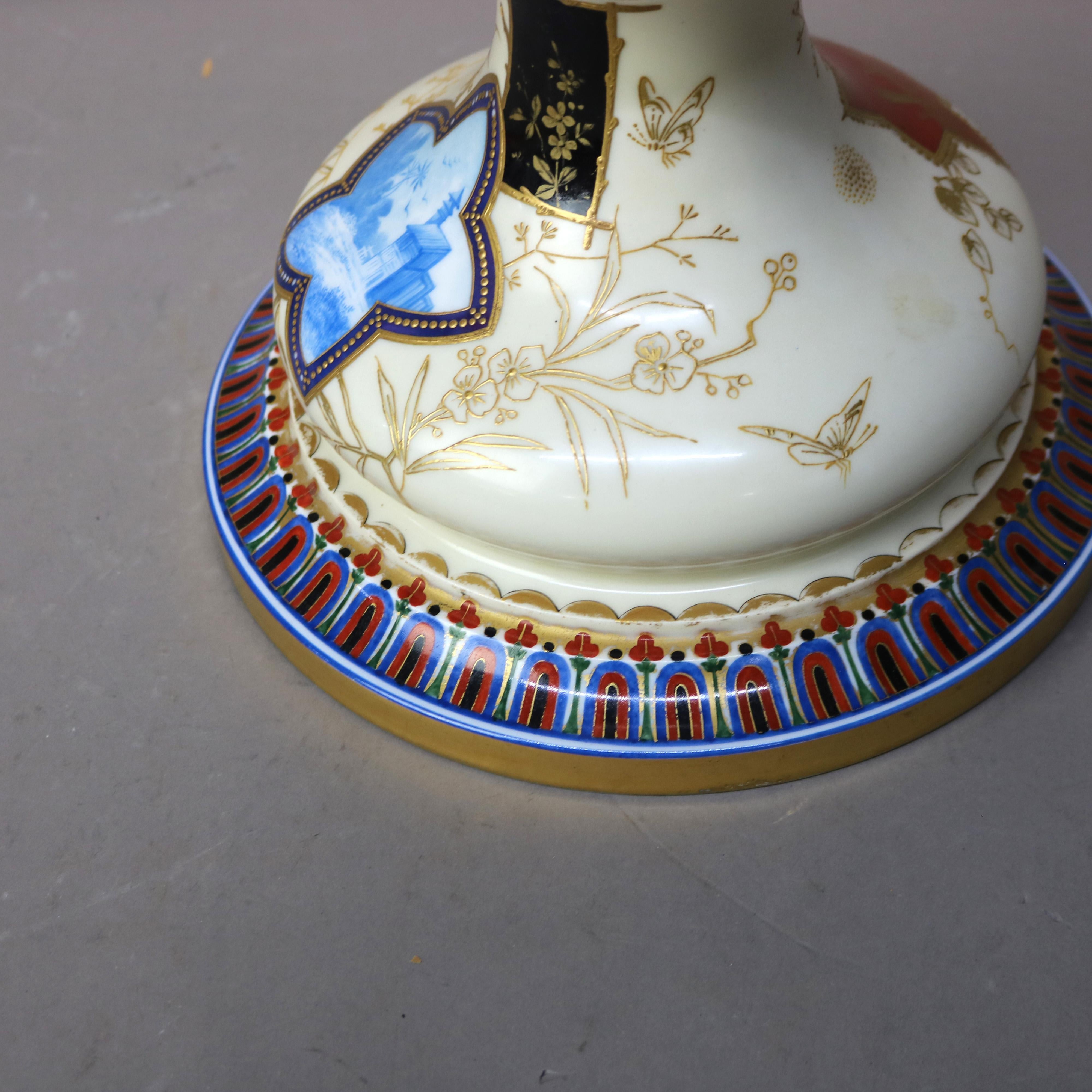 Large Antique Sevres Aesthetic Japonesque Porcelain Floor Vase “The Vatican” 6