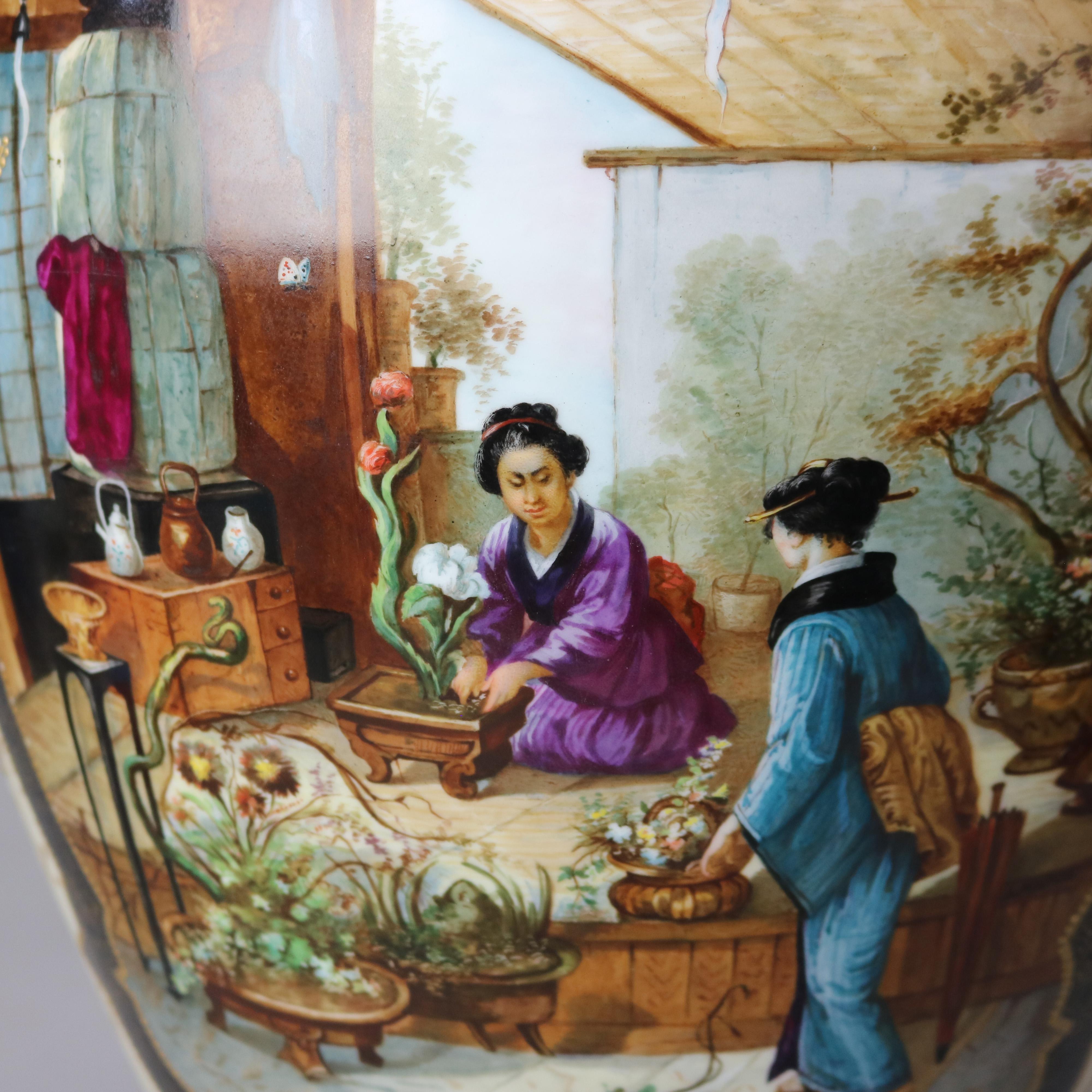 Large Antique Sevres Aesthetic Japonesque Porcelain Floor Vase “The Vatican” In Good Condition In Big Flats, NY