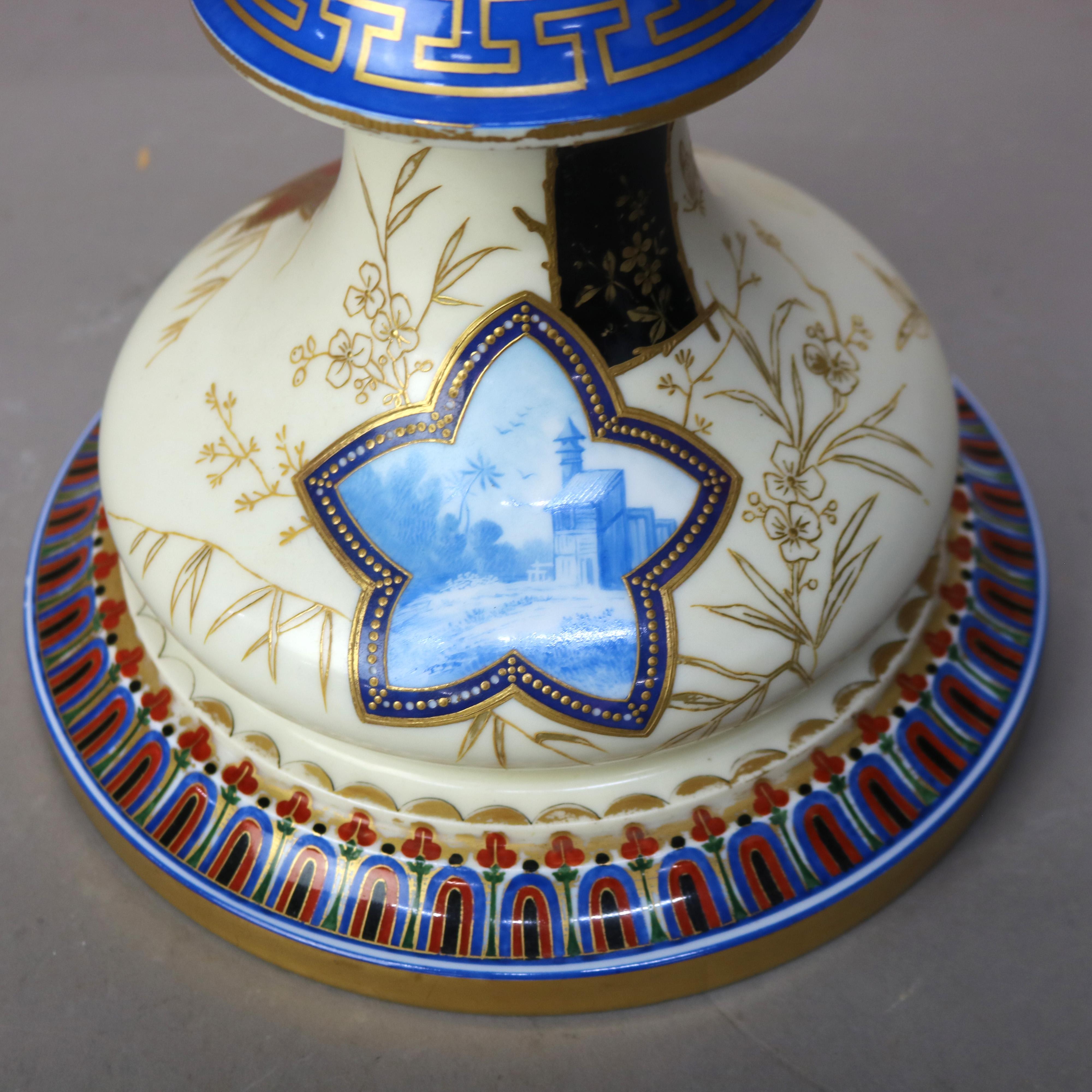 Large Antique Sevres Aesthetic Japonesque Porcelain Floor Vase “The Vatican” 4