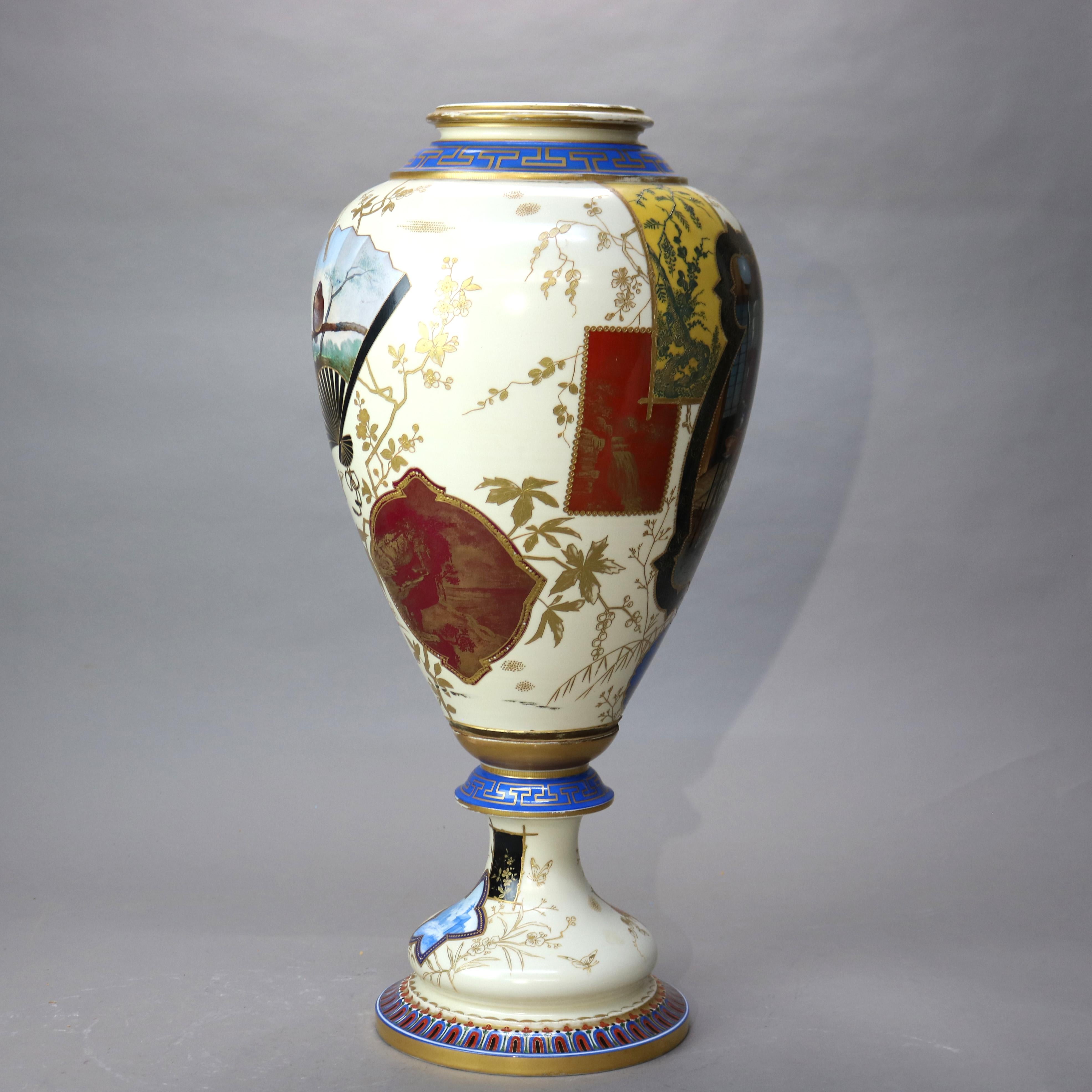 Large Antique Sevres Aesthetic Japonesque Porcelain Floor Vase “The Vatican” 5