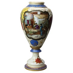 Gran jarrón antiguo de Sevres Estética Japonesa de porcelana "El Vaticano"