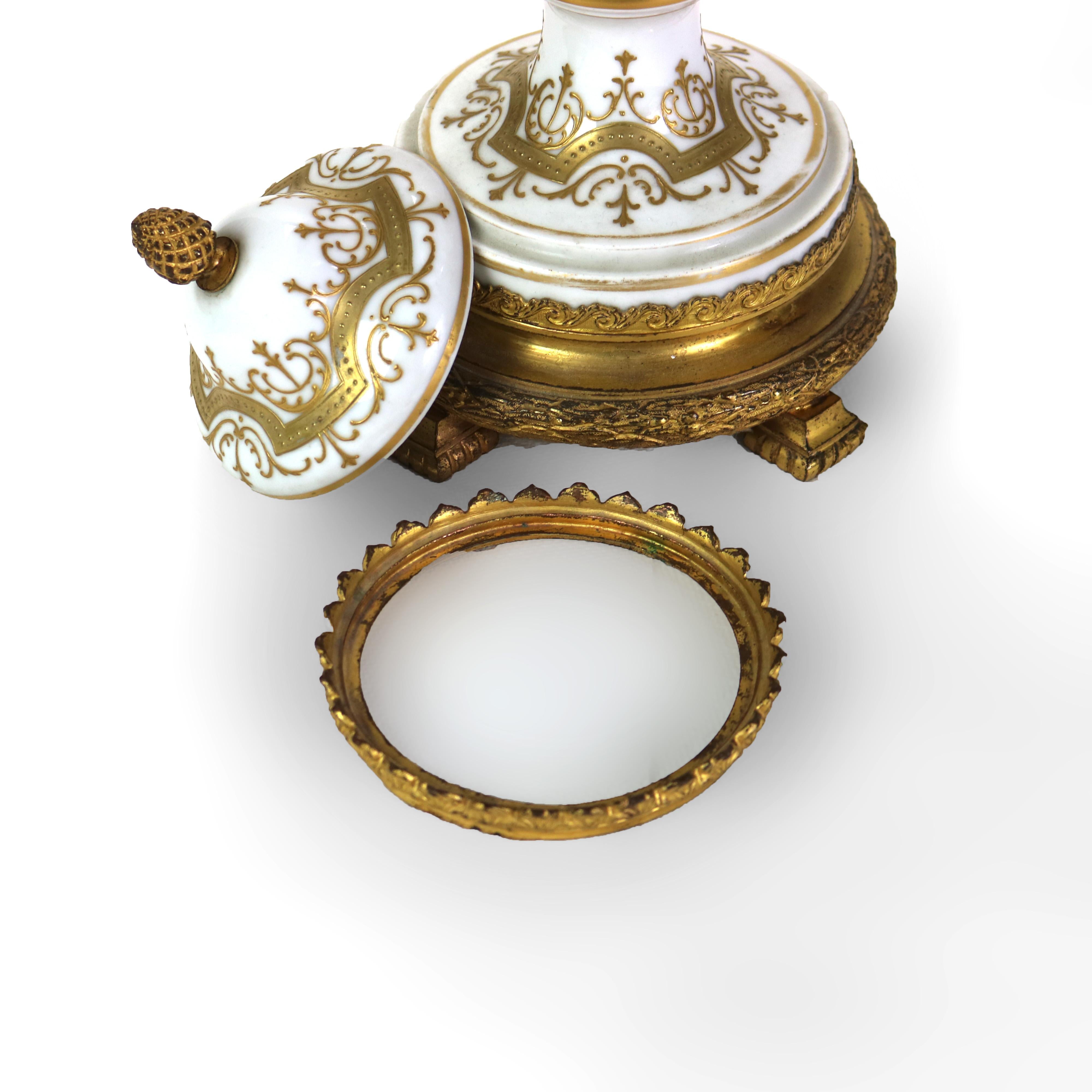 Large Antique Sevres Gilt & Ormolu Scenic Porcelain Lidded Urn Signed C1890 3