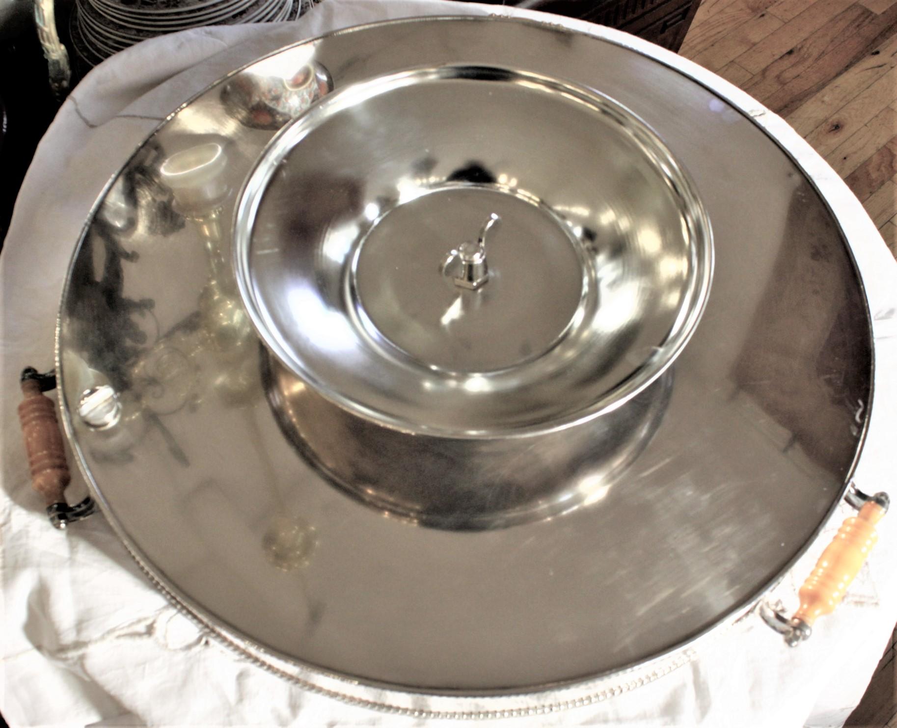 Large Antique Sheffield England Silver Plated Lazy Susan Server or Centerpiece In Good Condition In Hamilton, Ontario