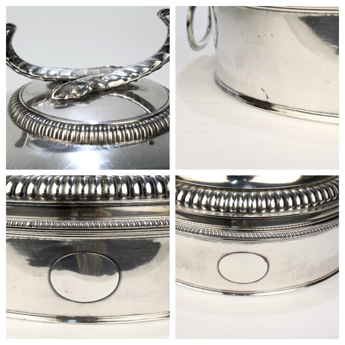 Große antike Sheffield Silber Platte geteilt servieren Terrine & Dome Deckel im Angebot 8