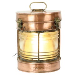 Large Antique Ship Lamp Lantern Red Copper Memorabilia
