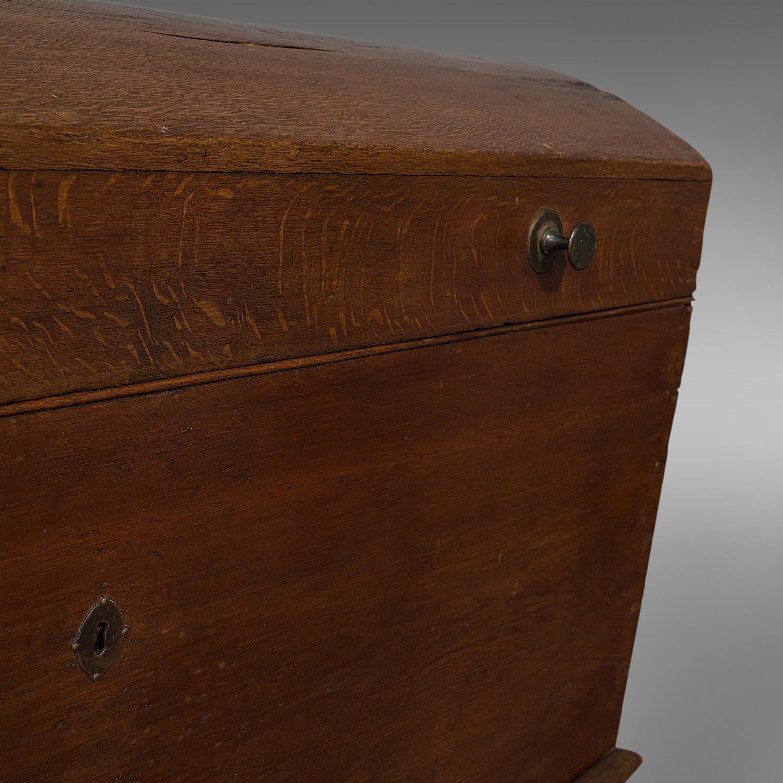 Large Antique Shipping Chest, English, Oak, Carriage Trunk, Georgian, circa 1800 For Sale 5
