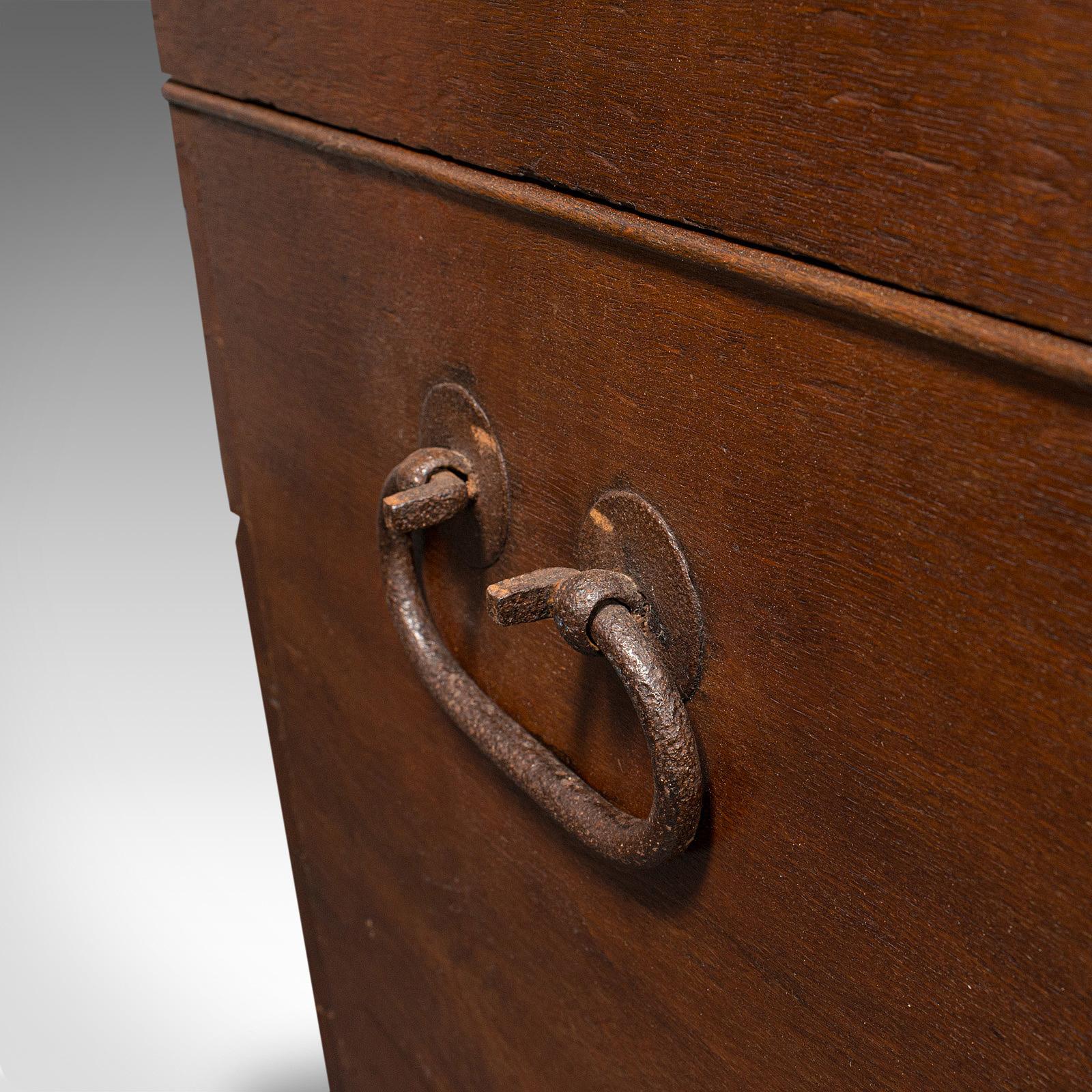 Large Antique Shipping Chest, English, Oak, Carriage Trunk, Georgian, circa 1800 For Sale 6