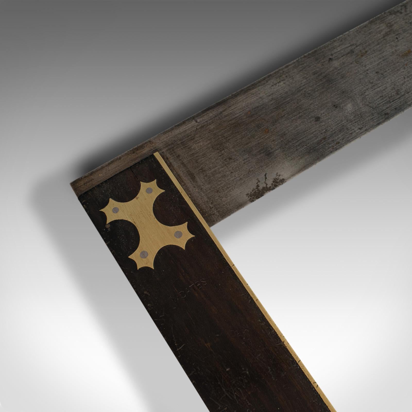 Grande set da carpentiere antico quadrato, inglese, palissandro, utensile, vittoriano, 1880 In condizioni buone in vendita a Hele, Devon, GB