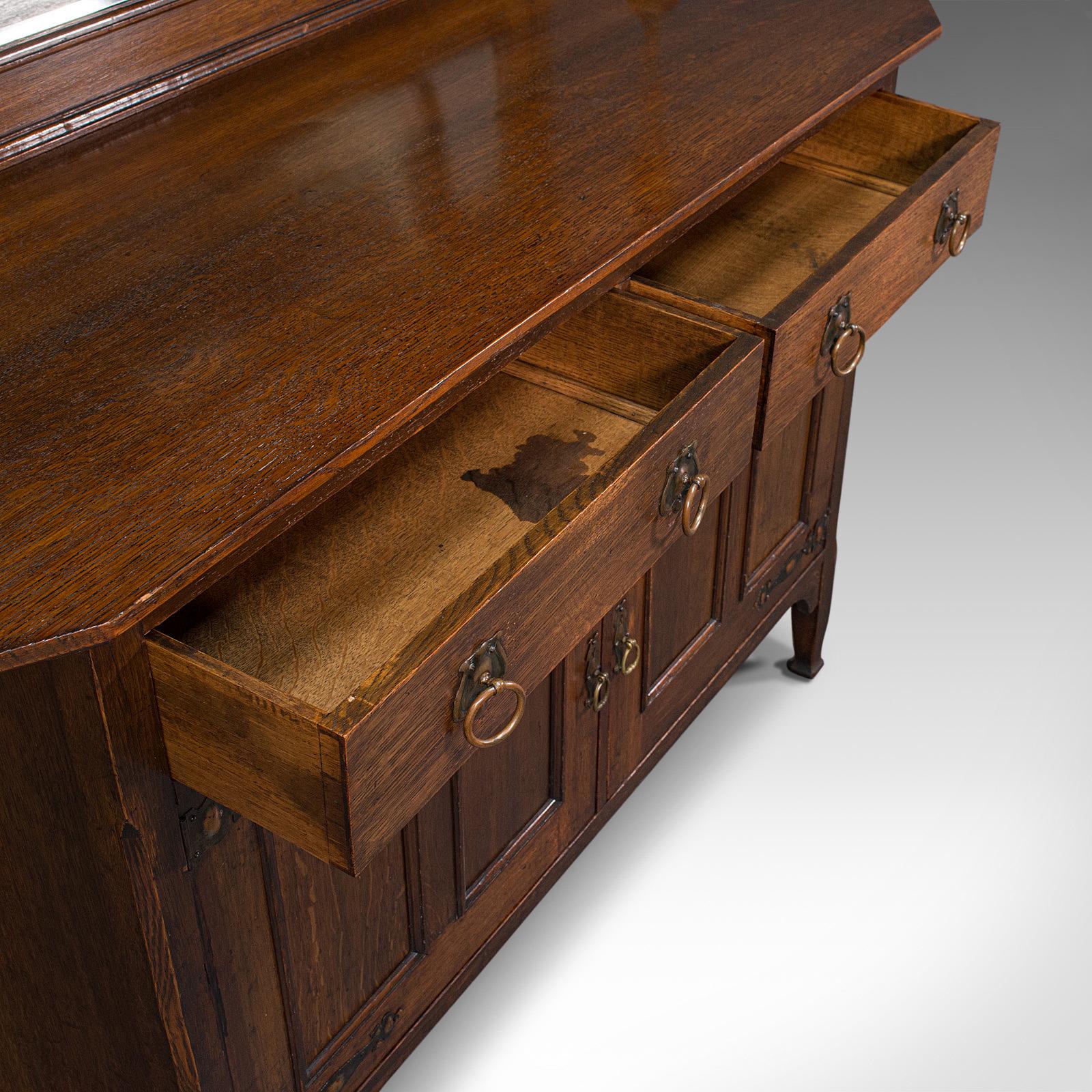 Large Antique Sideboard, English, Oak, Dresser, Cabinet, Liberty & Co, Victorian For Sale 2