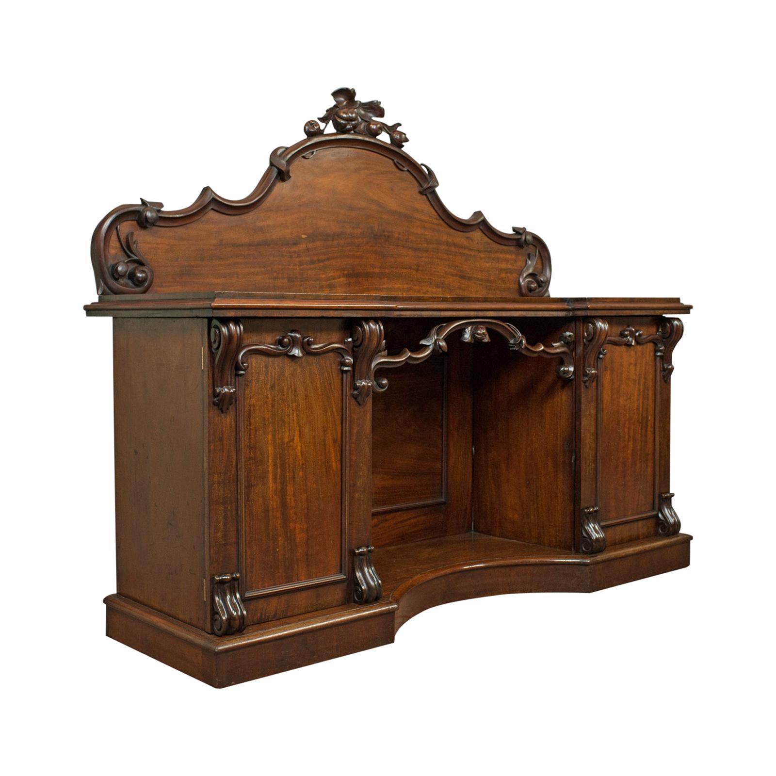 Large Antique Sideboard, English, Victorian, Mahogany, Dresser, circa 1850