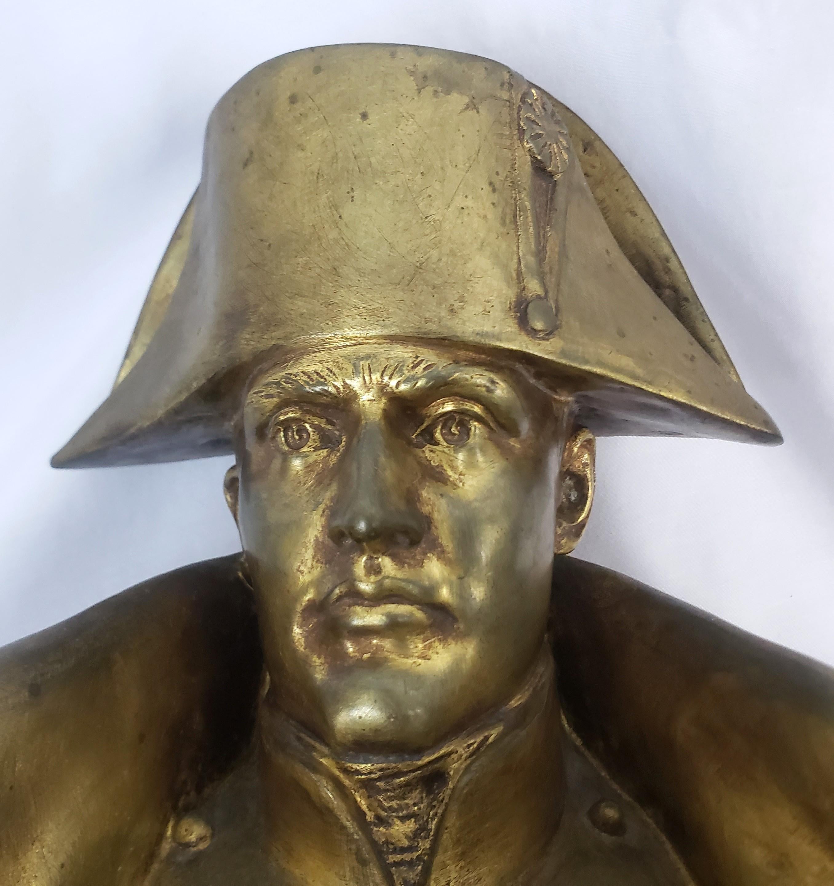 Large Antique Signed Francesco La Monaca Bronze Bust of Napoleon Bonaparte  1