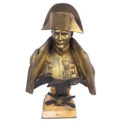 Large Antique Signed Francesco La Monaca Bronze Bust of Napoleon Bonaparte