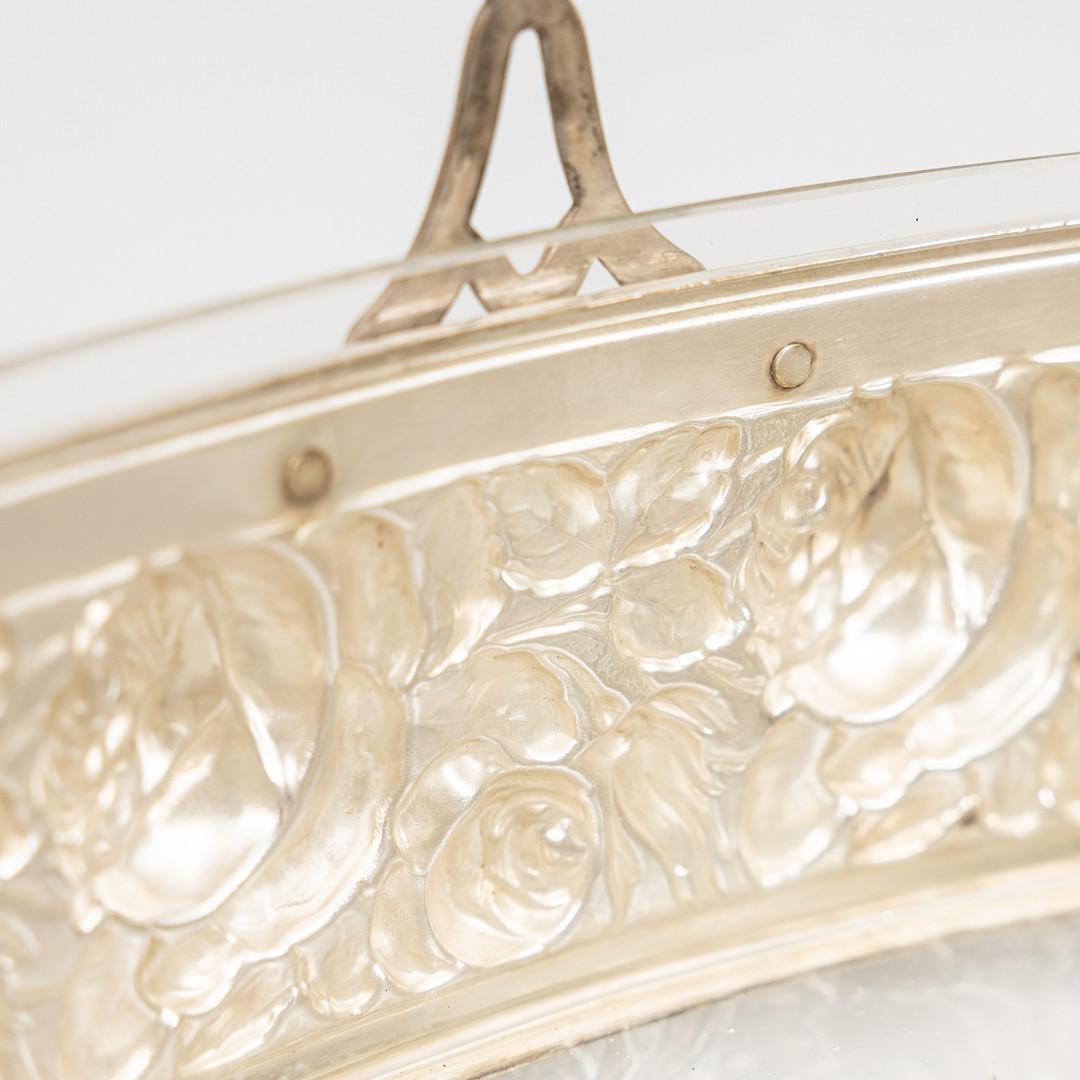 Großer antiker europäischer Dekoschalenbecher aus Silber, Roségold, Silber, Silber und Kristall (Art déco) im Angebot