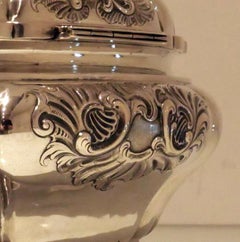 Large Antique Silver Danish Sugar Box Copenhagen, 1839