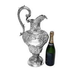 Große antike Silberkanne / Krug, London 1901