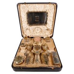Gran Neceser de Aseo Antiguo de Plata William Comyns & Sons, Londres 1909