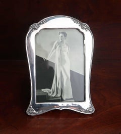 Large Antique Silver Photograph Frame. English. Dated 1919