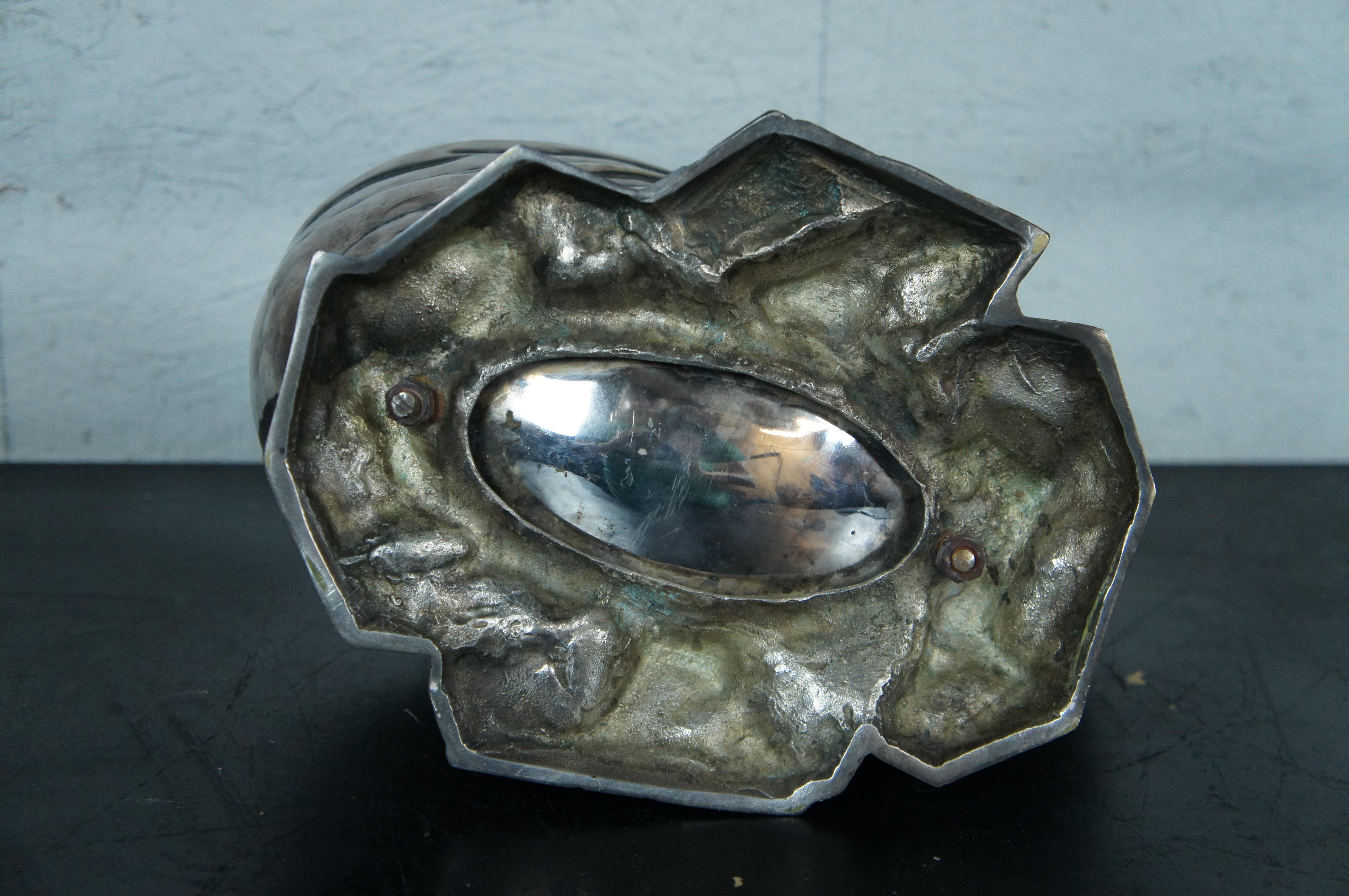 Large Antique Silver Plate Nautilus Spiral Sea Shell Spoon Warmer Cachepot 13