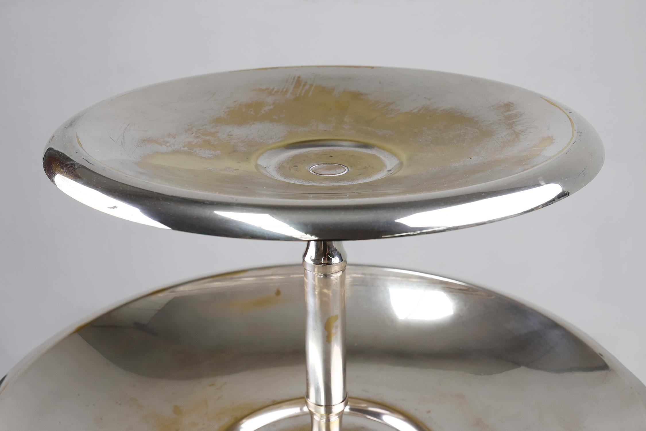 Gran cuenco / etagère antiguo plateado, Francia ca. 1900 principios del siglo XX