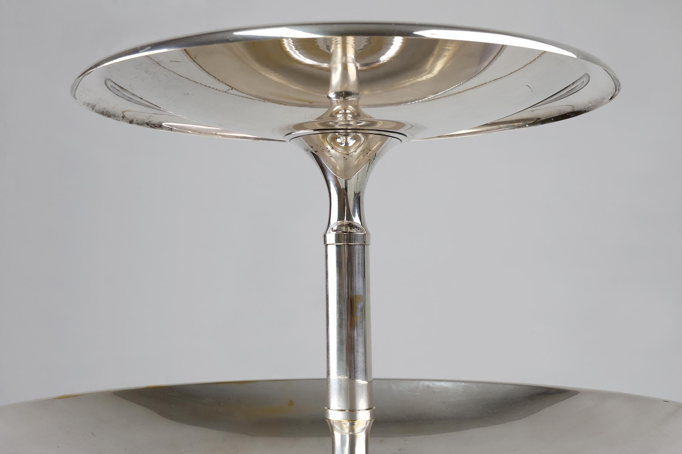 Gran cuenco / etagère antiguo plateado, Francia ca. 1900 Chapado en plata