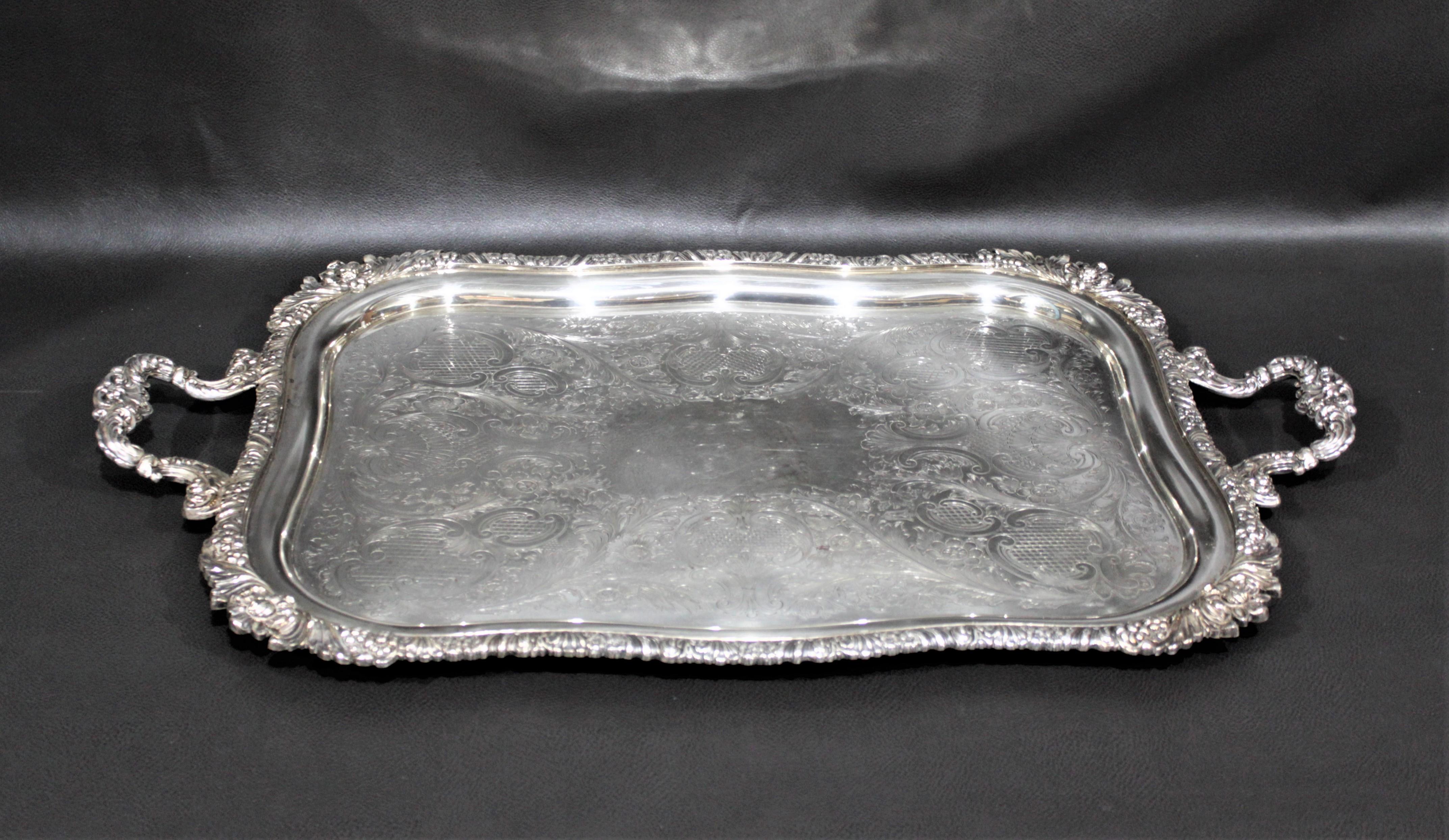 Reticulated Tray Vintage Silverplated Tray Leonard Silverplated Tray Serving Tray Decorative Silverplated Tray Traditional Decor