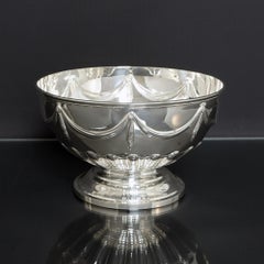 Large antique silver rose bowl