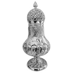 Large Antique Silver Sugar Caster, London 1899, William Gibson