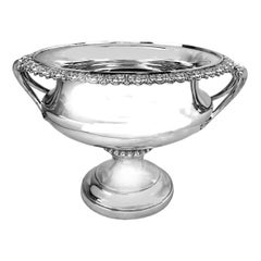 Large Antique Sterling Silver Two Handled Bowl Champagne Cooler Centrepiece 1911