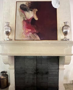 Large Antique Silverplated Urns, Set of 2