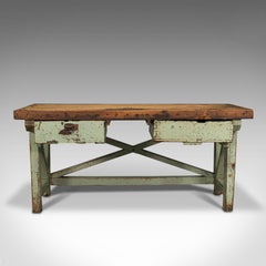 Large Antique Silversmith's Table, English, Pine, Industrial, Bench, Victorian