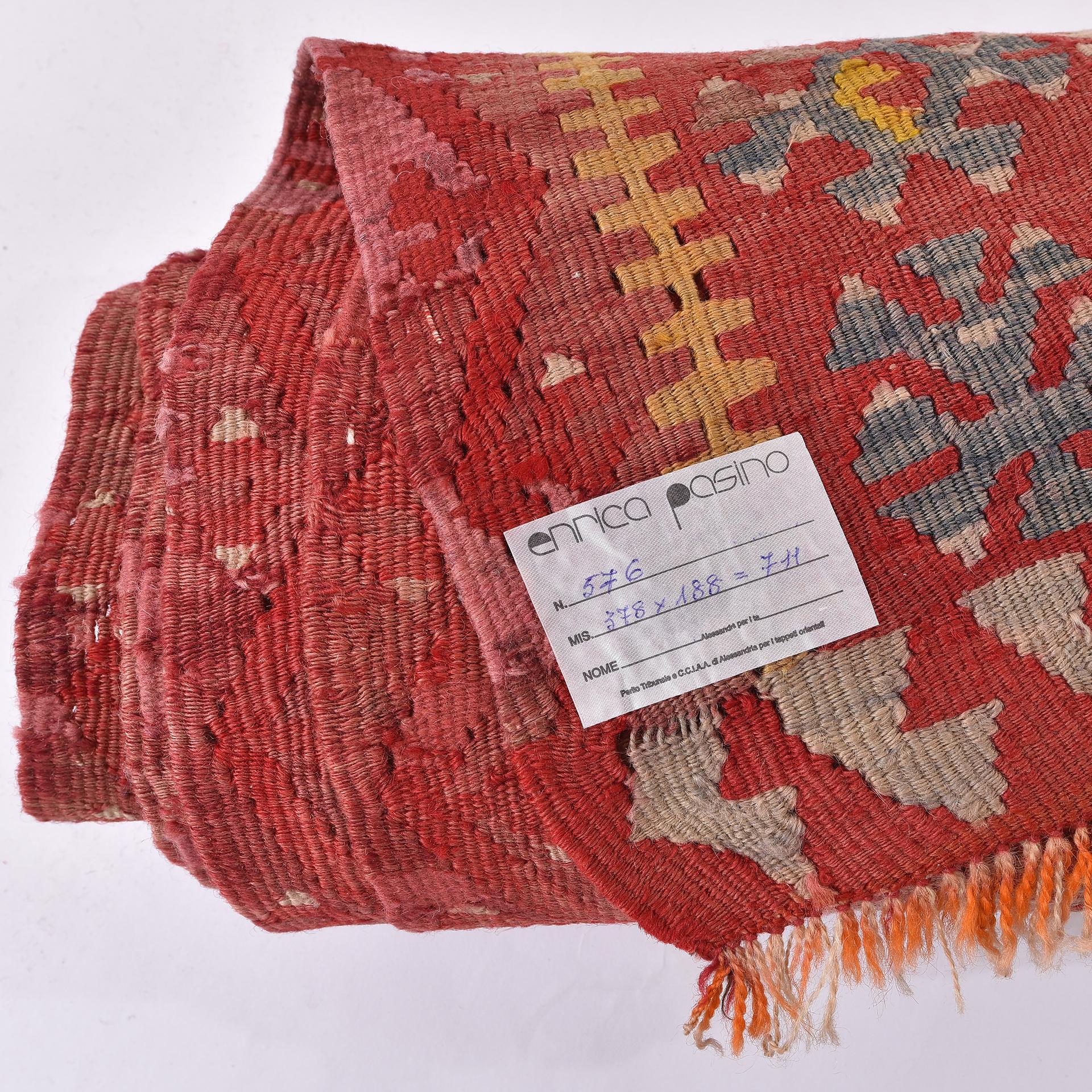 nr. 576 - Large antique Turkish kilim , done in two parts because it was made by nomads,  with unusual striped design and beautiful pastel colors.
Now at an attractive price because I would like to close my business.