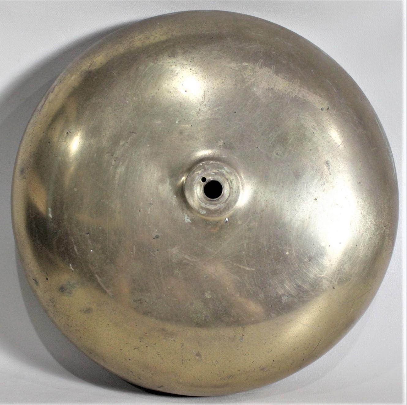 Large Antique Solid Brass and Cast Iron Mechanical 'Fight' Style Bell In Good Condition For Sale In Hamilton, Ontario
