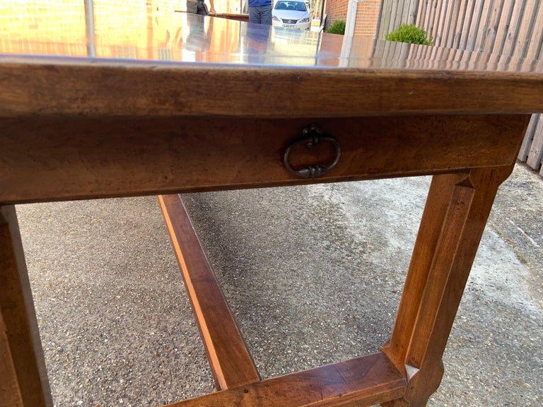 Large Antique Solid Walnut Farmhouse Table For Sale 1