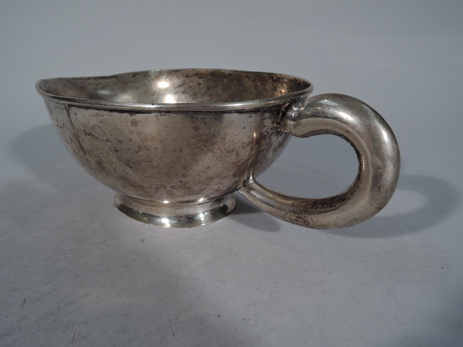 Spanish Colonial Large Antique South American Silver Gravy Boat