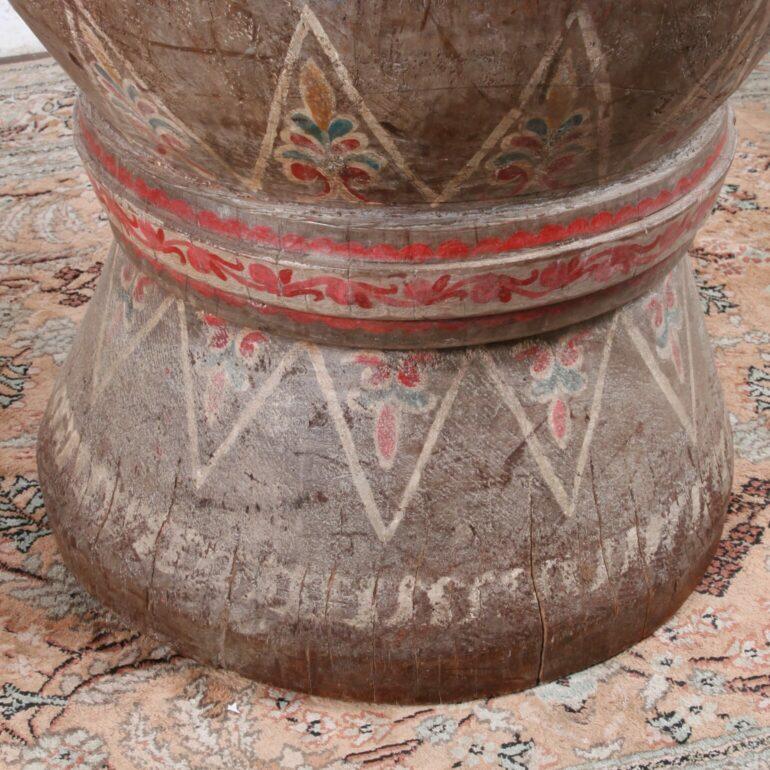 Early 19th Century Large Antique South East Asian wooden ceremonial drum For Sale