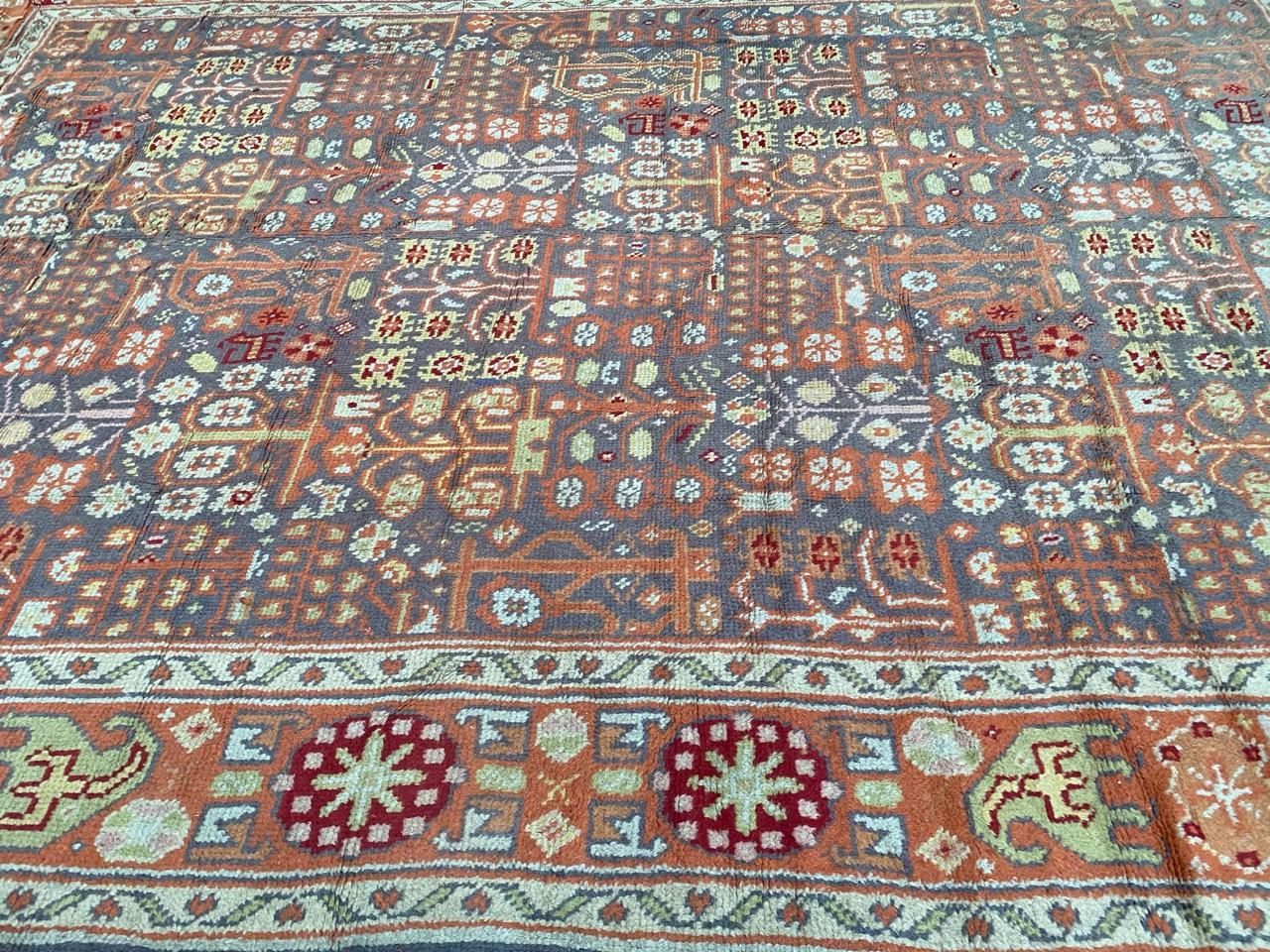 Large Antique Spanish Oushak Rug For Sale 5