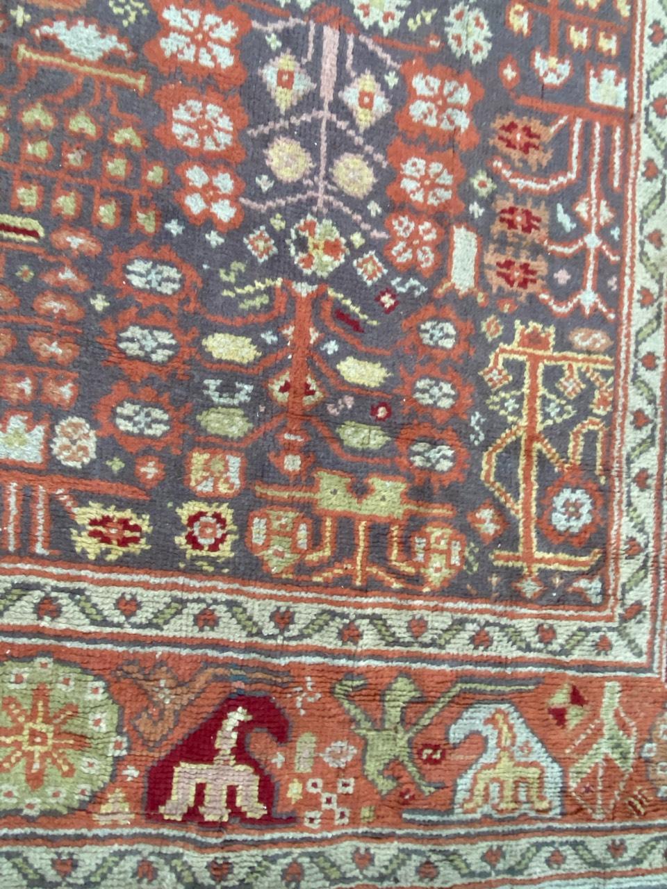 Hand-Knotted Large Antique Spanish Oushak Rug For Sale