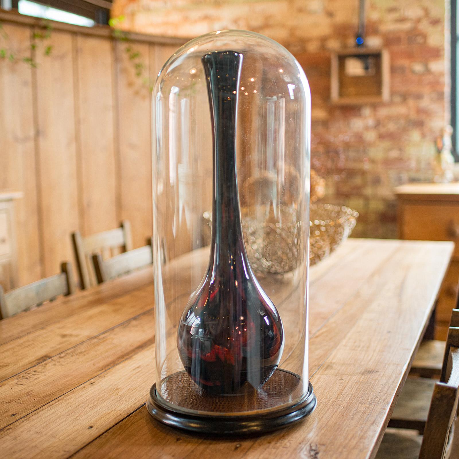 
This is a large antique specimen display dome. An English, glass and ebonised pine taxidermy showcase, dating to the Victorian period, circa 1870.

Appealingly tall example, with a pleasingly bright appearance
Displays a desirable aged patina and