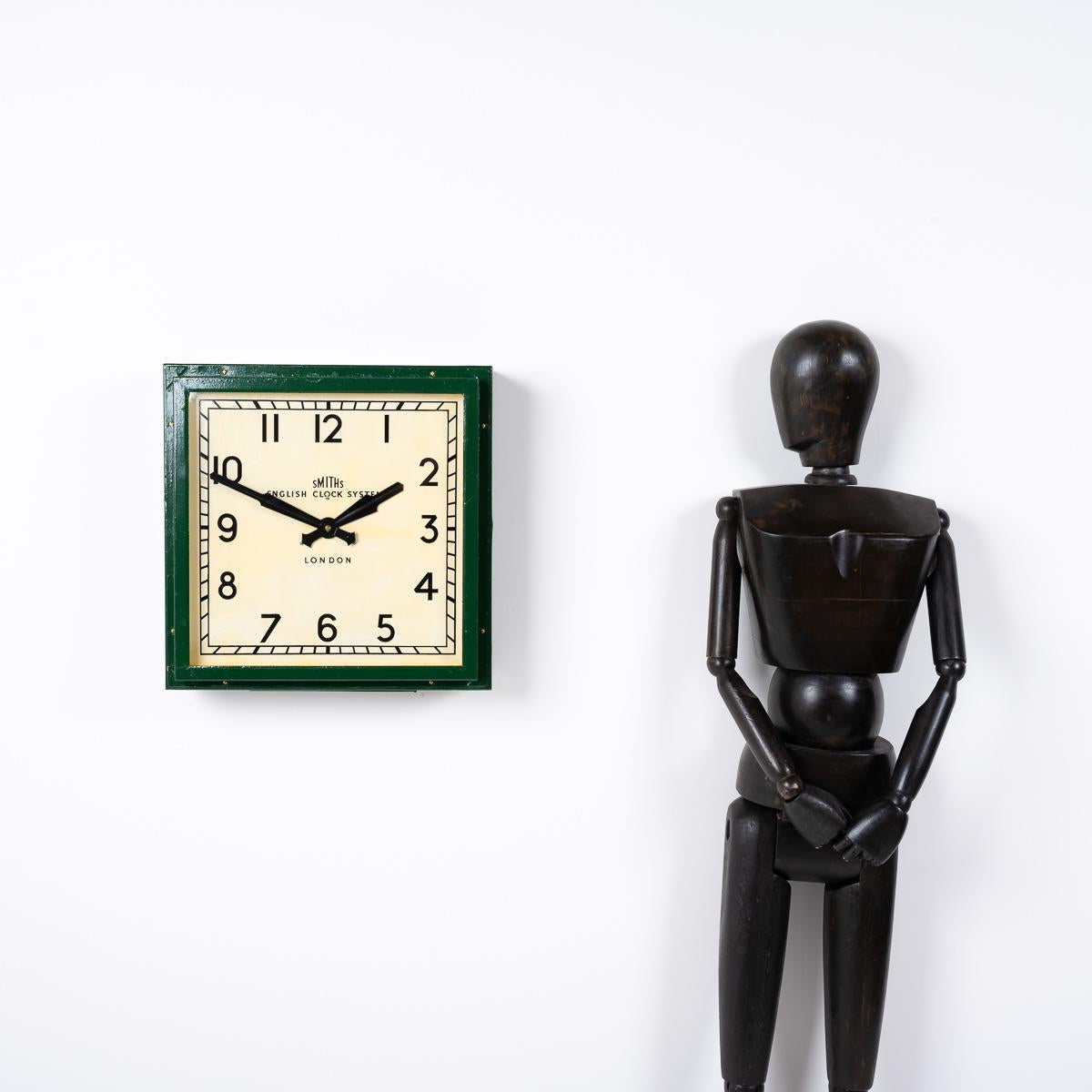 Original Reclaimed Large Square Factory Clock by Smiths English Clock Systems Ltd

A superb original vintage factory clock reclaimed from British makers English Clock Systems Ltd.

This Art Deco inspired clock is likely an early 1940's version when
