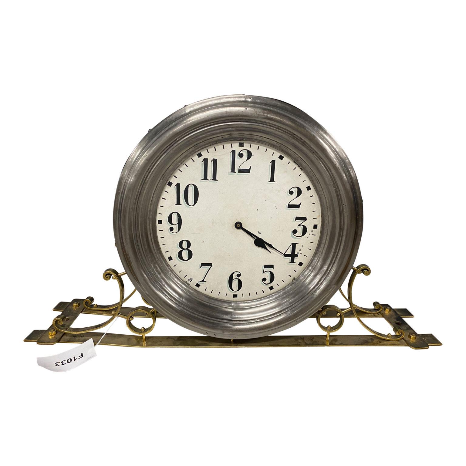 Brass Large Antique Station Clock